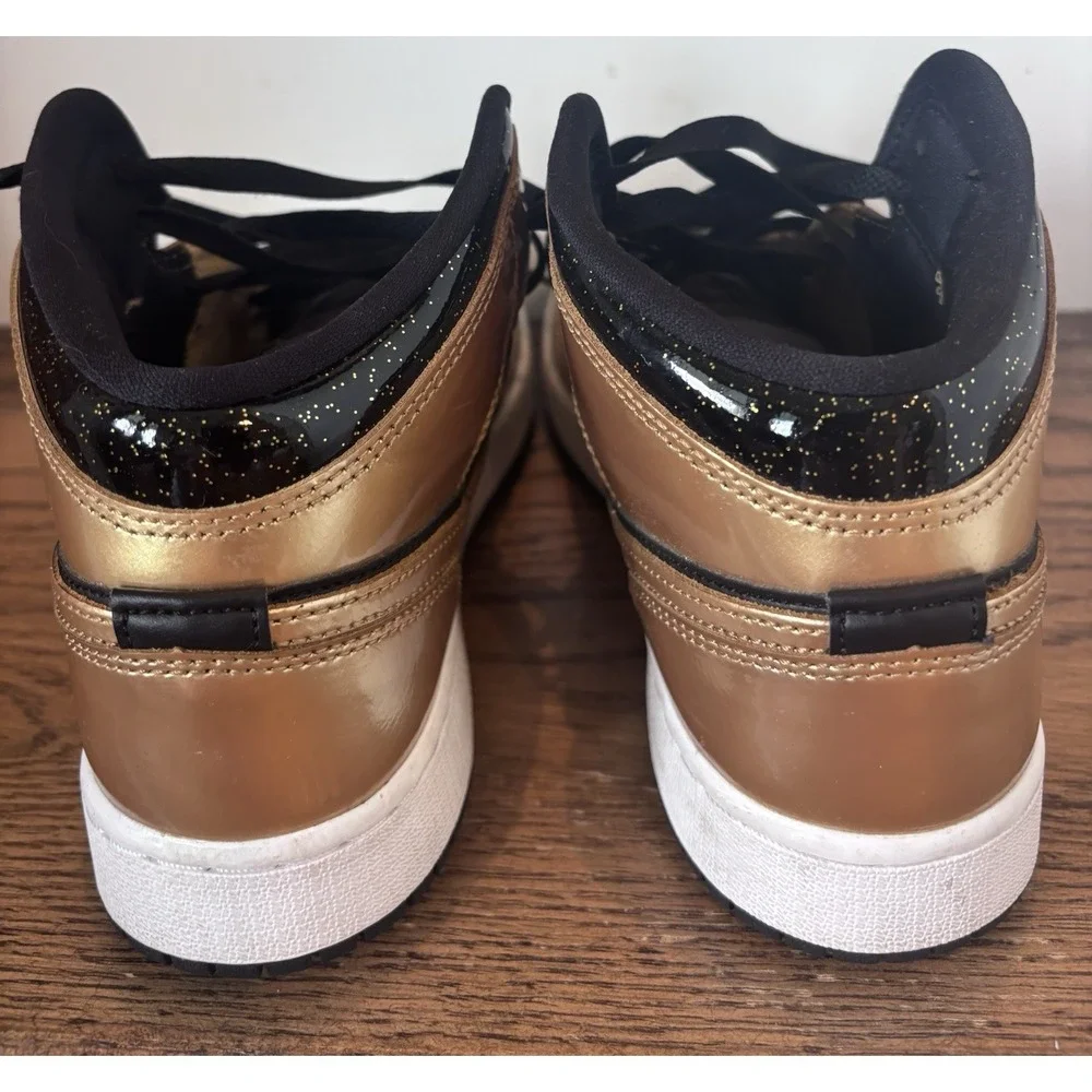 Nike Air Jordan 1 Mid SE DR6967-071 Gold/Black Basketball Shoes Sneakers Size 6Y